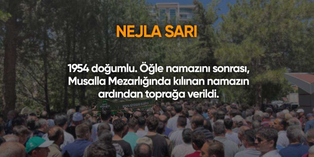 Konya'da bugün vefat edenler | 15 Eylül 2025 7
